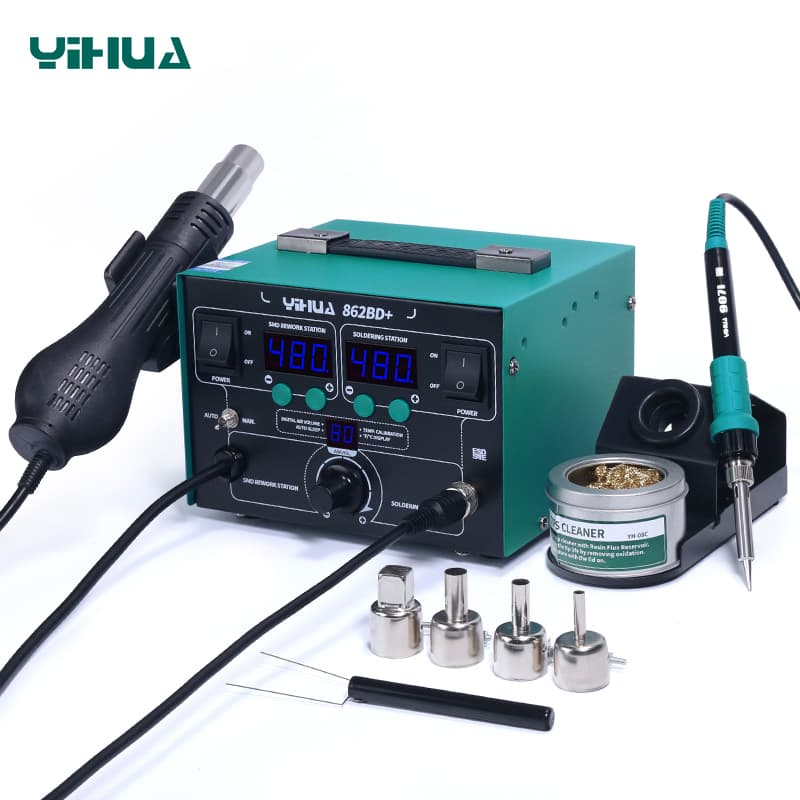 YIHUA 862BD+ soldering iron and hot air rework station